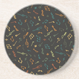 Music notes pattern coaster