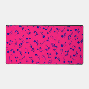 Music notes pattern desk mat