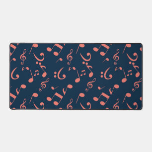 Music notes pattern desk mat