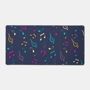 Music notes pattern desk mat