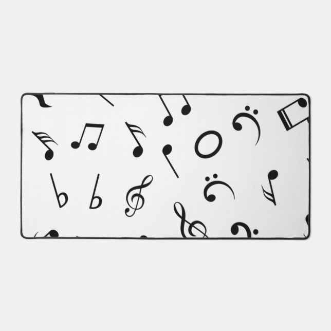 Music notes pattern desk mat (Front)