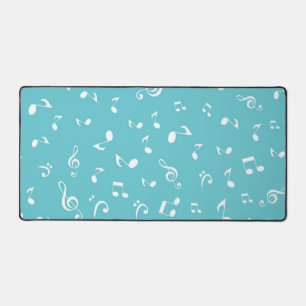 Music notes pattern desk mat