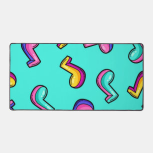 Music notes pattern desk mat