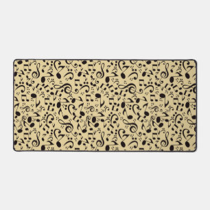 Music notes pattern desk mat