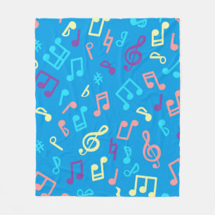 Music notes pattern fleece blanket