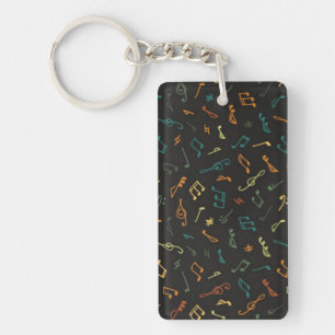 Music notes pattern keychain