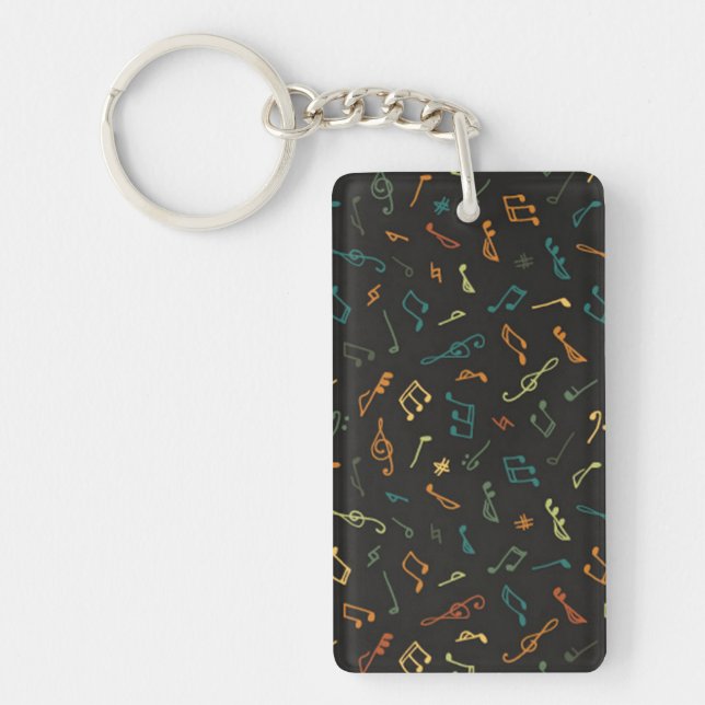 Music notes pattern keychain (Front)