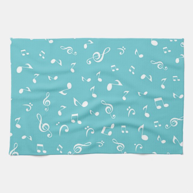 Music notes pattern kitchen towel (Horizontal)
