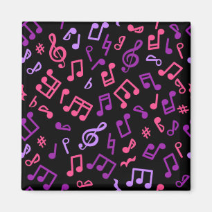 Music notes pattern magnet