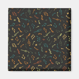 Music notes pattern magnet