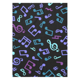 Music notes pattern tablecloth