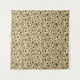 Music notes pattern tapestry