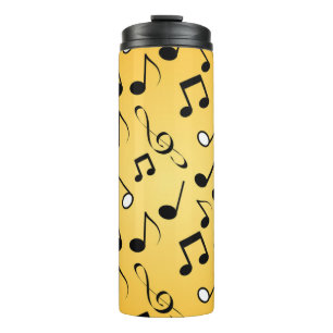 Music notes pattern thermal tumbler
