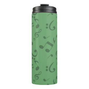 Music notes pattern thermal tumbler