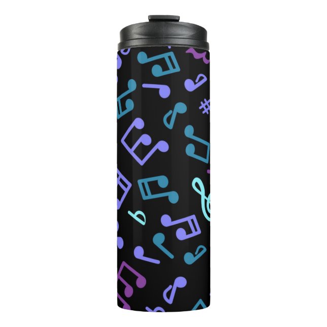 Music notes pattern thermal tumbler (Front)