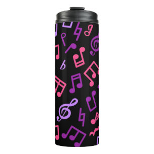 Music notes pattern thermal tumbler