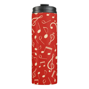 Music notes pattern thermal tumbler