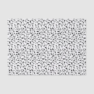 Music Notes Pattern White and Black Tissue Paper