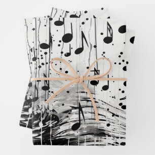 Music Notes Pattern  Wrapping Paper Sheet