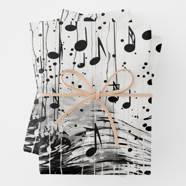 Music Notes Pattern  Wrapping Paper Sheet (In situ)