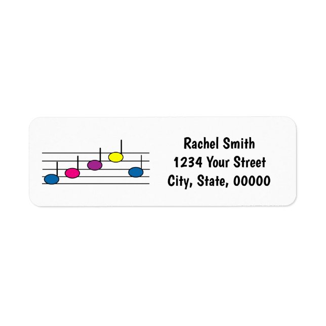 Music Notes Personalize Return Address Labels (Front)