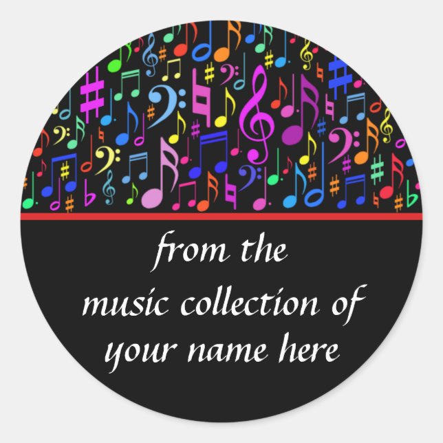 Music Notes Personalized Sticker (Front)