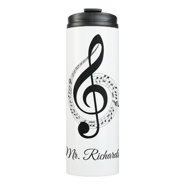 Music Notes Personalized Thermal Tumbler (Front)