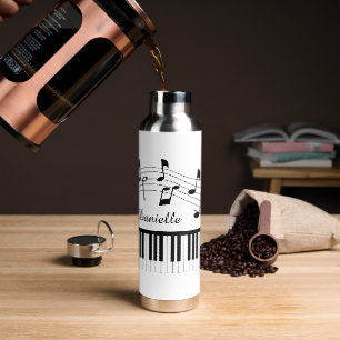 Music Notes Piano Personalized Custom Colors Water Bottle