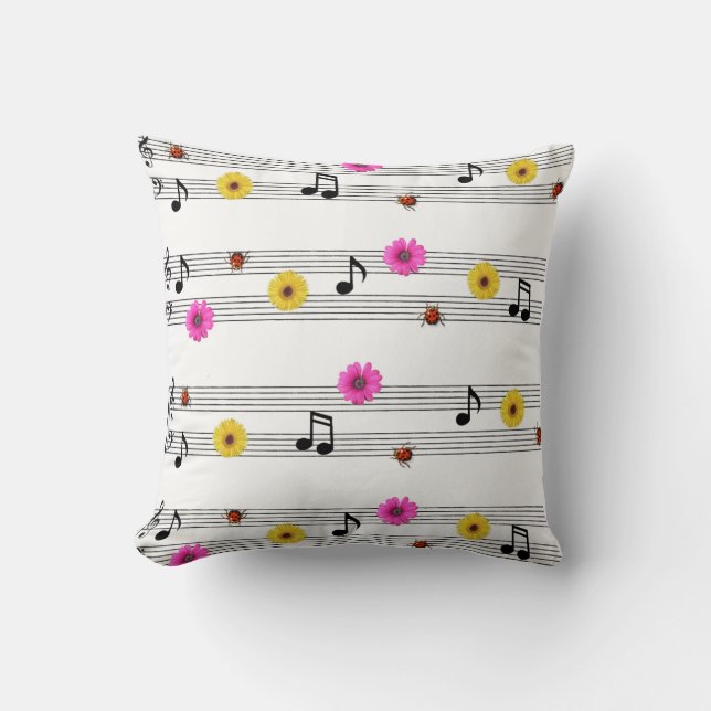 Music Notes Pillow (Front)