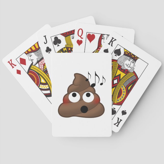 Music Notes Poop Emoji Playing Cards (Back)