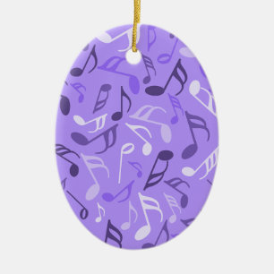 Music Notes Purple Ceramic Ornament