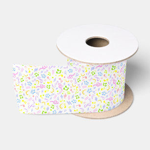 music notes satin ribbon