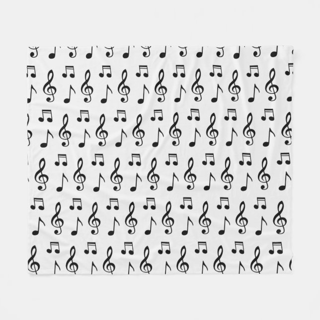 Music Notes Seamless Pattern  Fleece Blanket (Front (Horizontal))