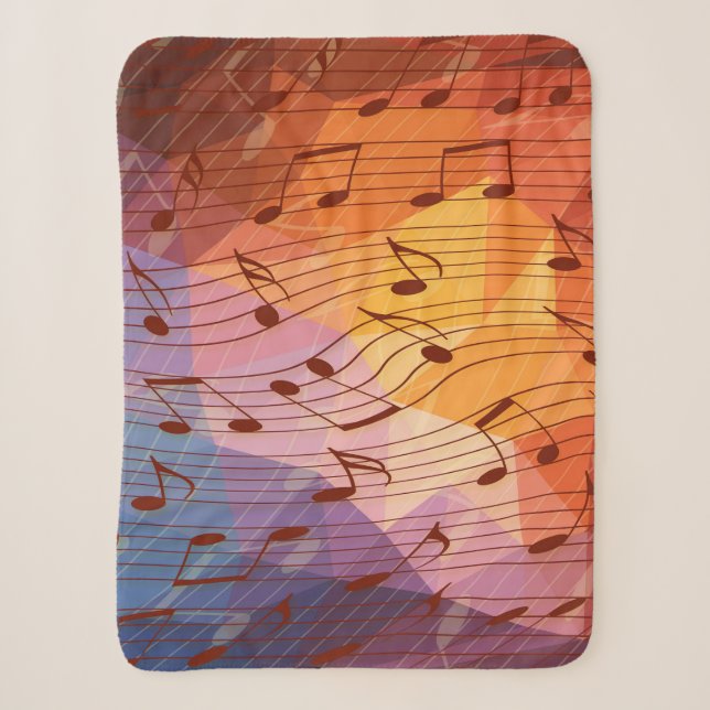 Music notes sherpa blanket (Front)