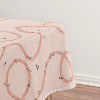 Music Notes Sign additional Pink Tablecloth