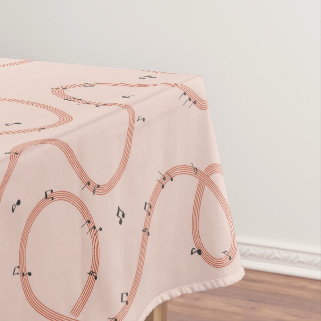 Music Notes Sign additional Pink Tablecloth (In Situ)