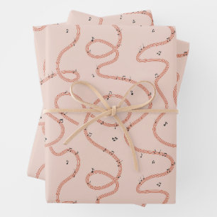 Music Notes Sign additional Pink Wrapping Paper Sheet