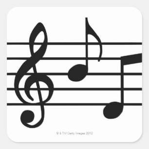 Music Notes Square Sticker