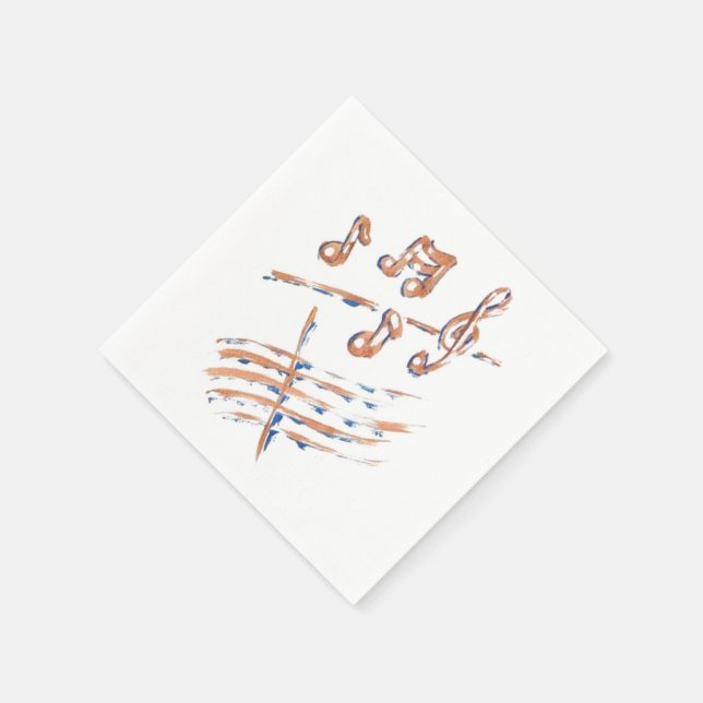 MUSIC NOTES STANDARD COCKTAIL NAPKIN (Corner)
