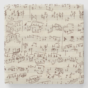 Music notes stone coaster