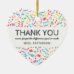 Music Notes Teacher Gift Christmas Ceramic Ornament