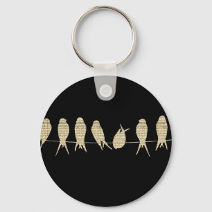 Music Notes Teacher Office Animal Bird Destiny Keychain