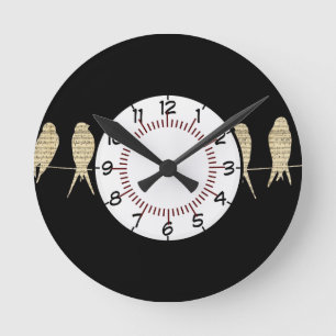 Music Notes Teacher Office Animal Bird Destiny Round Clock