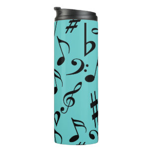 Music Notes Thermal Tumbler With Lid   Editable