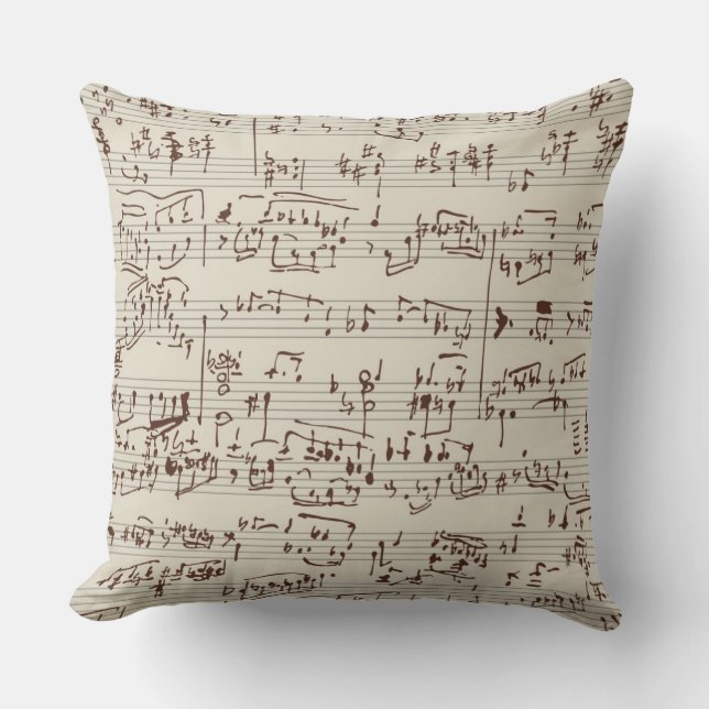 Music notes throw pillow (Front)