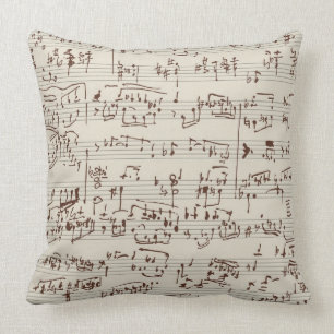 Music notes throw pillow