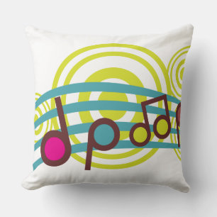 Music Notes Throw Pillow