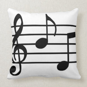 Music Notes Throw Pillow