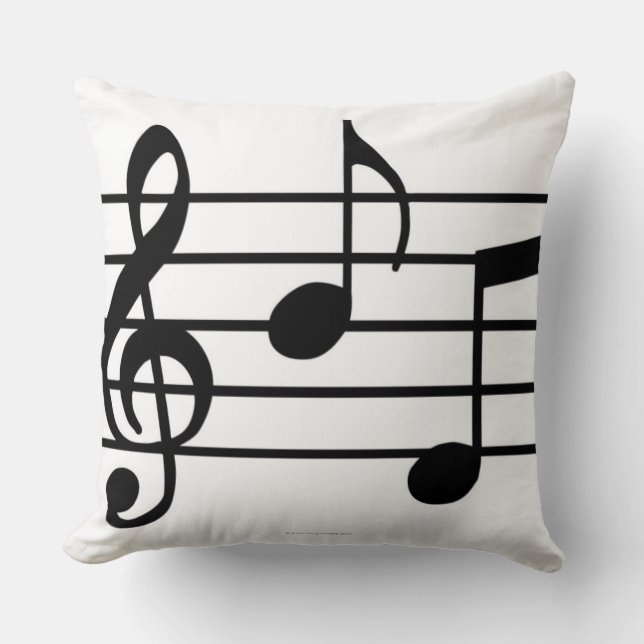 Music Notes Throw Pillow (Front)