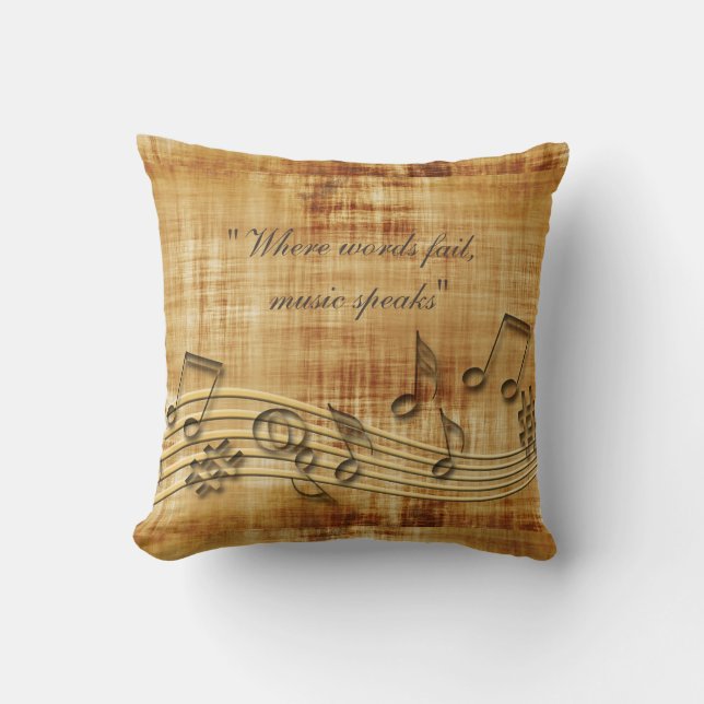 Music Notes Throw Pillow (Front)